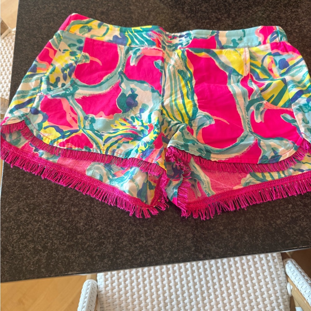 Lilly Pulitzer Pink and Blue High Waist Shorts